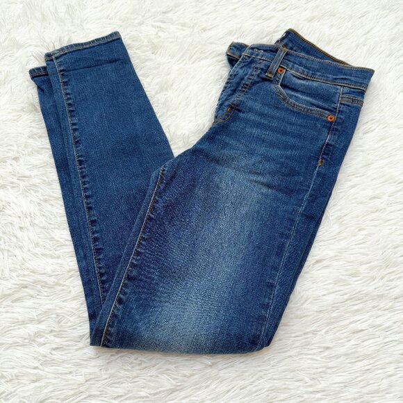Women GAP True Skinny High Rise Denim Jeans in Dark Wash Blue Size 27 - Picture 2 of 10